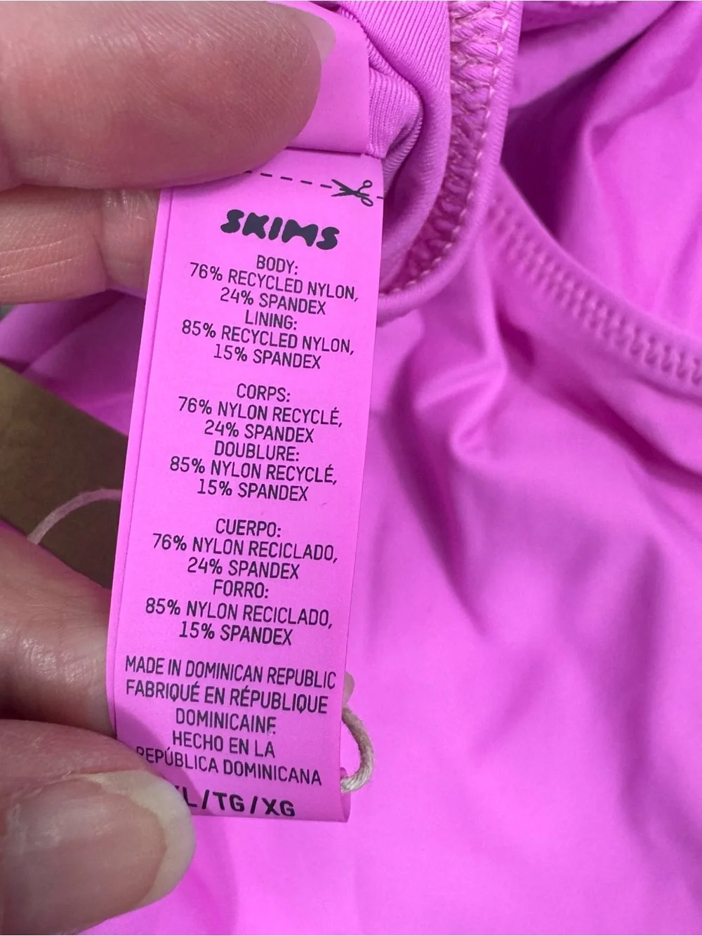 SKIMS Cami One Piece Swimsuit Neon Orchid Pink XL NEW Bright Barbiecore Beach